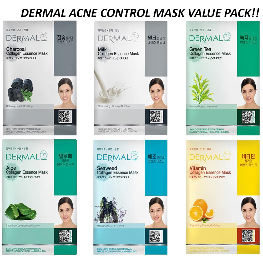 Dermal Acne Control & Deep Cleansing Full Face Sheet Mask Pcs Set - Dermal Face Mask | Dermal Sheet Mask | Dermal | Dermal | Yeppen Skin