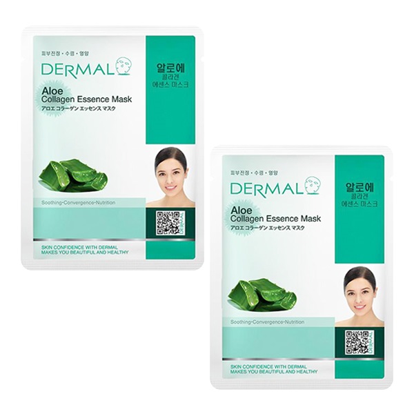 Dermal Korea Aloe Collagen Essence Full Face Sheet Mask Pack Of 2 ...
