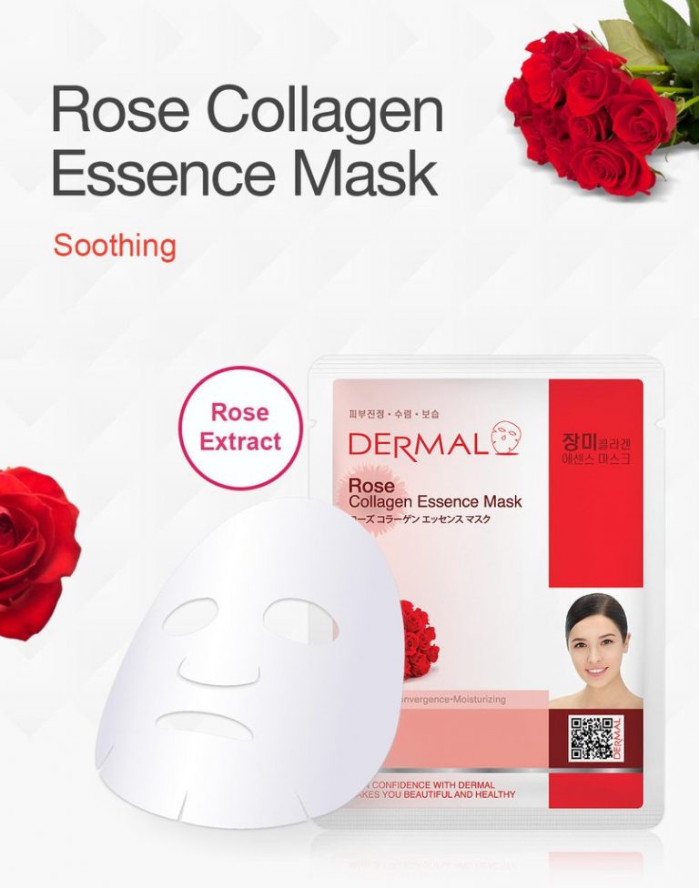 Dermal Korea Rose Collagen Essence Face Mask Dermal Face Mask