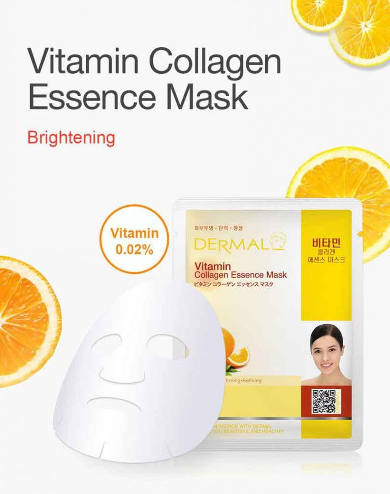 Dermal Korea Vitamin Collagen Essence Full Face Sheet Mask Pack Of 2