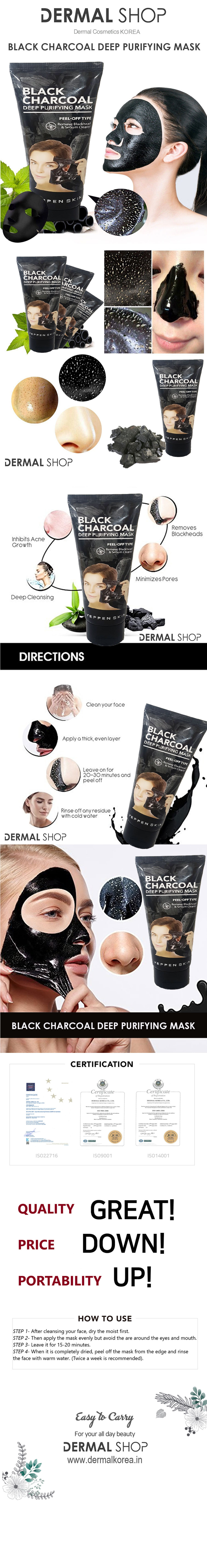 Dermal Yeppen Skin Black Charcoal Deep Purifying Mask