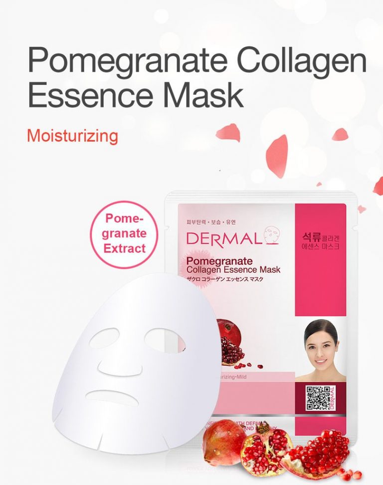 Dermal Korea Pomegranate Collagen Essence Face Sheet Mask Pack Of 2