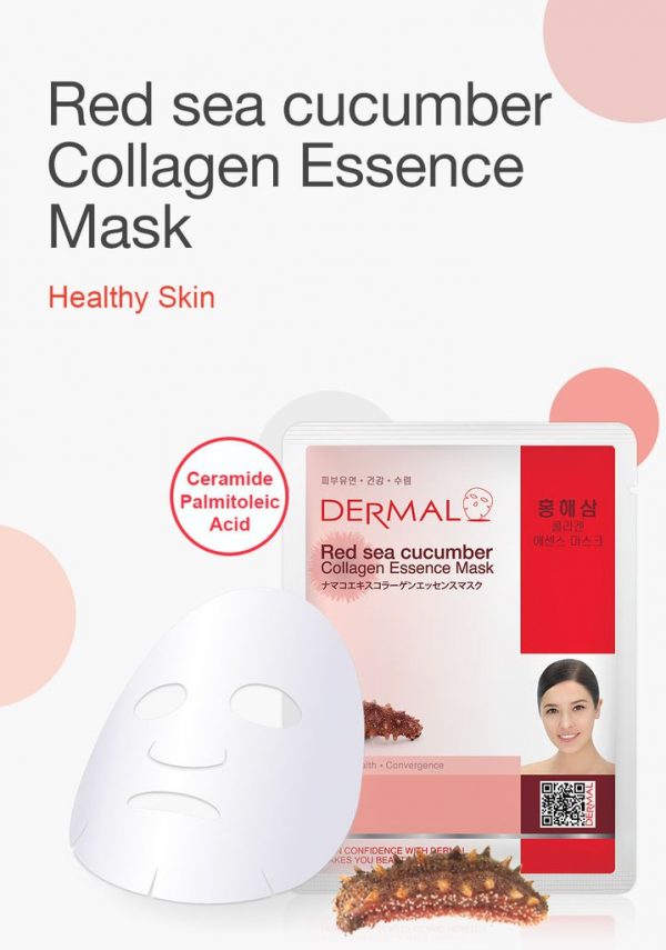 Dermal Korea Red Sea Cucumber Collagen Essence Face Mask (Pack 10