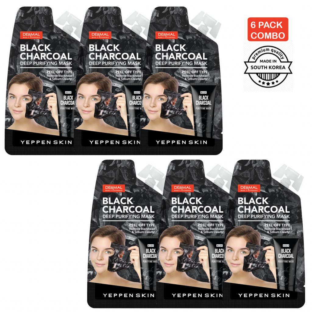 Dermal Black Charcoal Deep Purifying Peel Off Mask Combo 6 Pcs Pack ...